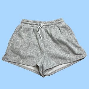 Trendy comfy grey sweat shorts